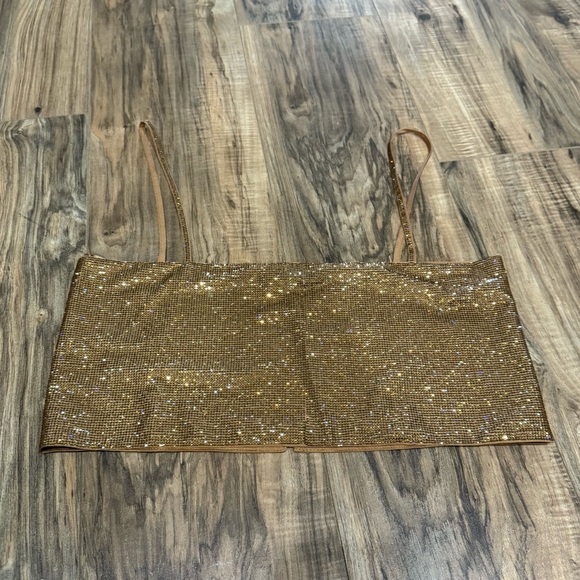 Glam Silver Glitter Crop Top - Picture 2 of 4